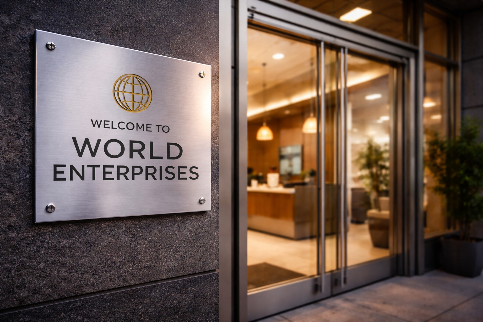 Etablering av lokalt bolag med kontor och företagsskylt i internationell stad