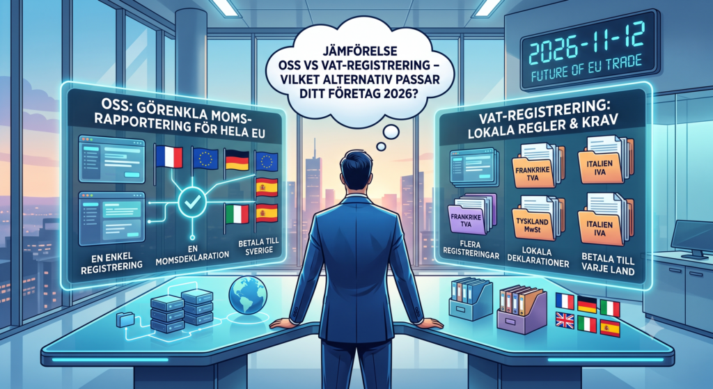 Jämförelse OSS vs VAT-registrering – vilket alternativ passar ditt företag 2026?