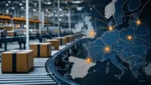 Amazon-lagerflyttar mellan fulfillment centers i Europa